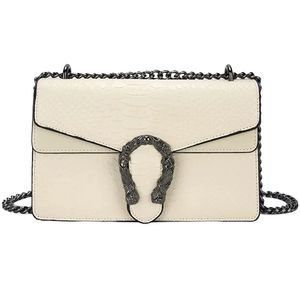 NWOT Beige Tiger Head Buckle Crossbody Bag in Beige with Black Buckle OS